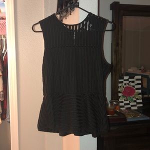 Black peplum top from anthropology